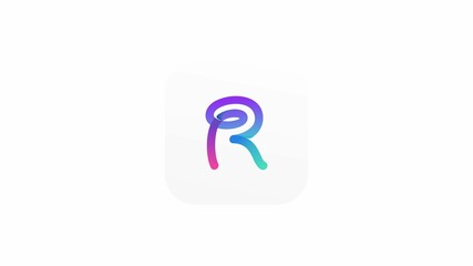 Dynamic fresh colorful logo letter R