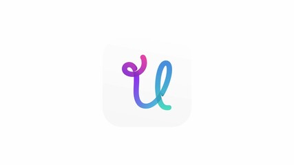 Dynamic fresh colorful logo letter U