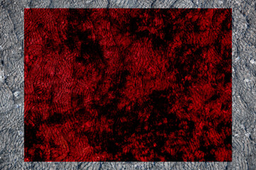 dark red black rough velvet fabric rectangular frame background