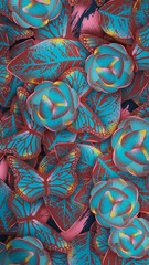 Beautiful Celestial Butterfly Flowers Vintage Wallpaper Portrait