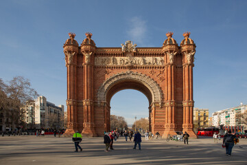 Fototapeta na wymiar Arc de Triomf Barcelona Spain