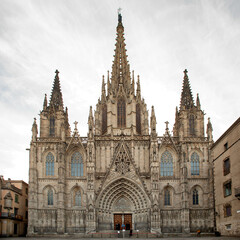 Fototapeta na wymiar Exterior of Barcelona Cathedral