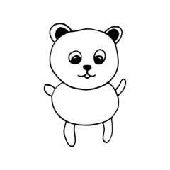 bear icon. hand drawn doodle. vector, scandinavian, nordic, minimalism, monochrome. pet, animal, cute, funny.