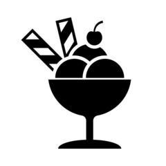 ice cream food icon vector