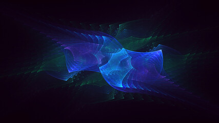 3D rendering abstract multicolor fractal light background