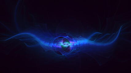 3D rendering abstract multicolor fractal light background