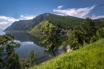 Fototapeta premium View of the Bolshaya Krutaya Guba Bay on Lake Baikal