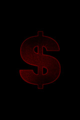 Red dollar symbol with fabulous visual red hot metal effect.
