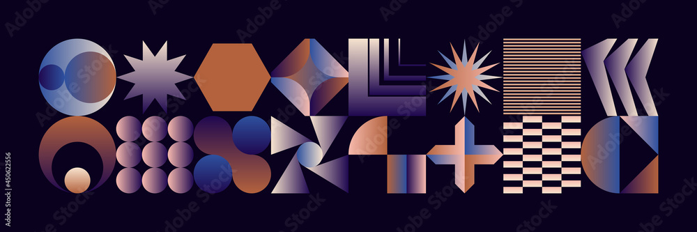 Wall mural generative design artwork of abstract vector generated shapes composition
