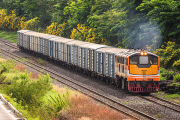 Obraz premium The classic old freight train.