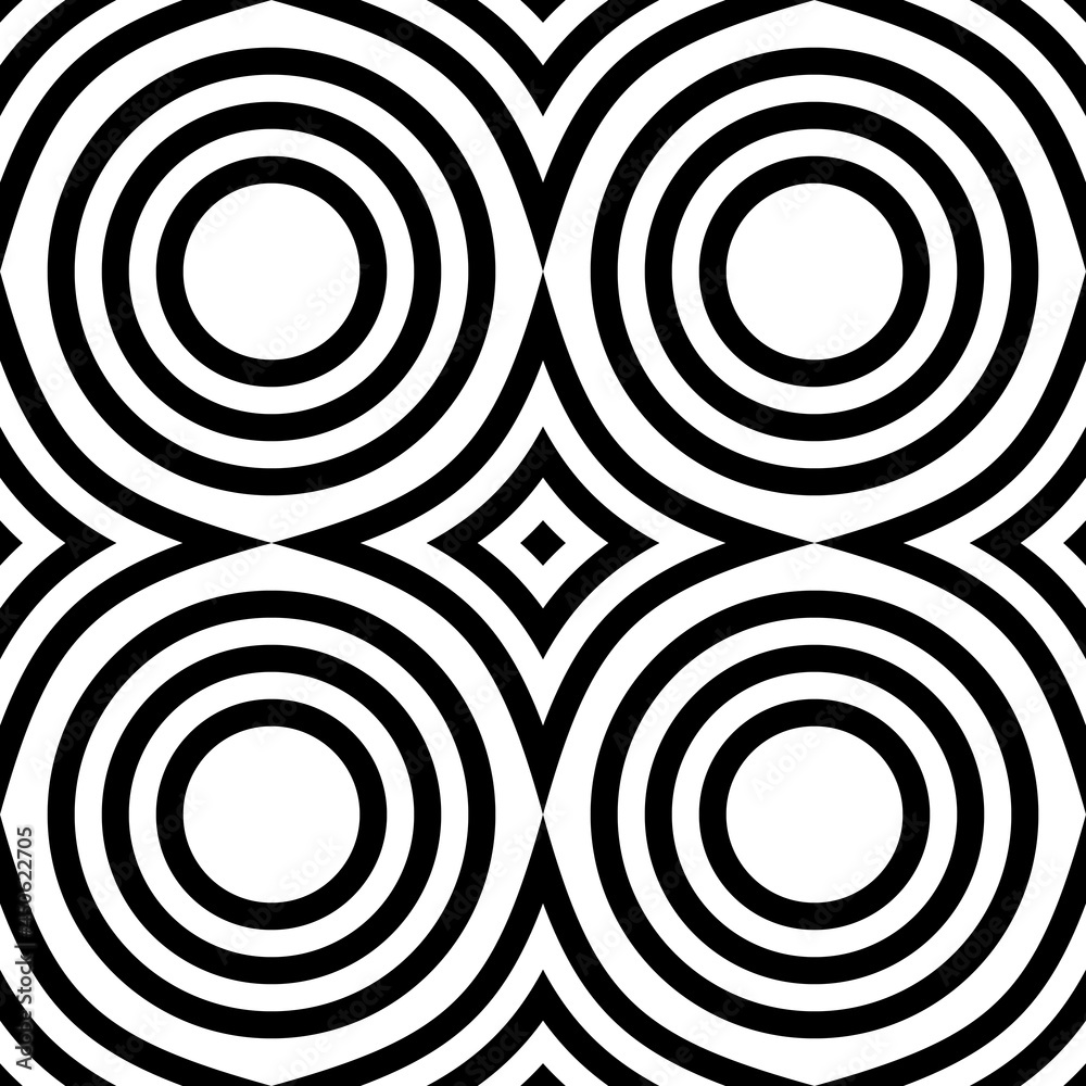 Poster zebra circles seamless ornament. vector black and white colors pattern.