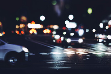 夜の交通とぼかしイメージ