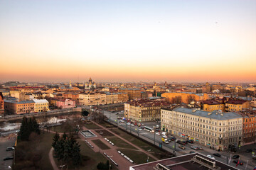 view from the hotel to the streets of St. Petersburg