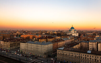 view from the hotel to the streets of St. Petersburg