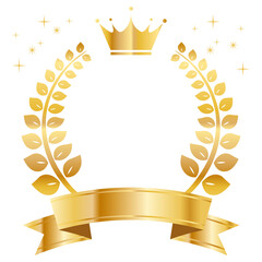 ランキング 月桂樹 月桂冠 金色 ゴールド リボン