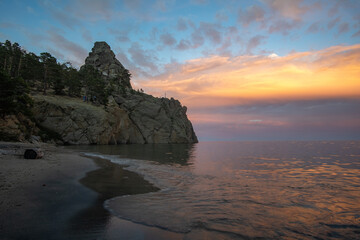 Summer sunset in Peschanaya Bay on Lake Baikal