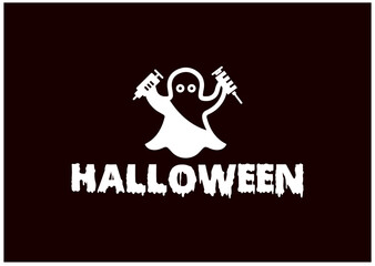 Happy Halloween Ghost Logo and Icon Design Template4