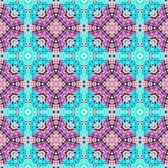 Abstract ornamental decorative pattern of squares. Mosaic art ornamental texture. Seamless square pattern.