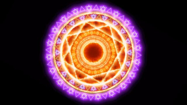 Magic circle powerfull red flame energy with violet heaven double circle six stars