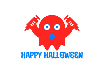Happy Halloween Ghost Logo and Icon Design Template6