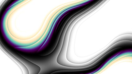 Abstract digital art fractal pattern. Expressive shapes on white background. Aspect ratio 16 : 9