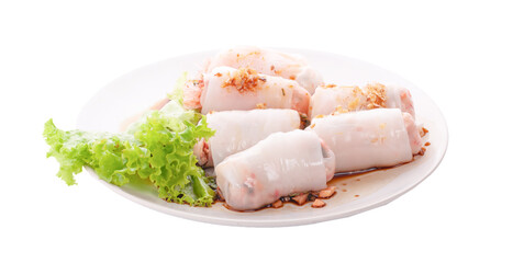 Tube noodles in a white dish