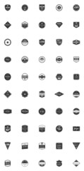 black and white icons set