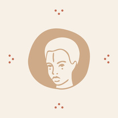 Modern feminine portrait women a logotype a vector