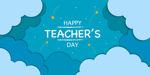 Happy Teacher's Day Cloud Background