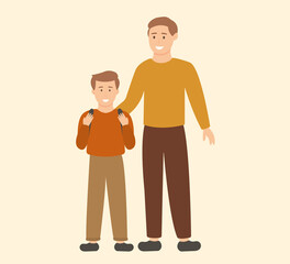 Father and son schoolboy