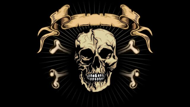 Gothic sign with skull, grunge vintage design