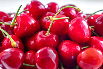 macro photography closeup of cherries berries