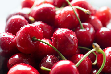 macro photography closeup of cherries berries