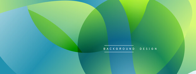 Abstract overlapping lines and circles geometric background with gradient colors