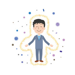 健康な体とバリアで菌やウイルスに負けないイメージ