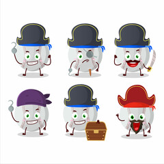 Cartoon character of baseball with various pirates emoticons