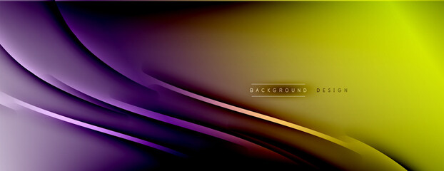 Abstract background - lines composition created with lights and shadows. Technology or business digital template. Trendy simple fluid color gradient abstract background with dynamic