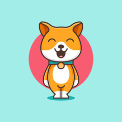 CUTE SHIBA DOG FOR CHARACTER, ICON, LOGO, STICKER AND ILLUSTRATION.