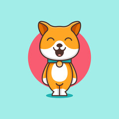 CUTE SHIBA DOG FOR CHARACTER, ICON, LOGO, STICKER AND ILLUSTRATION.