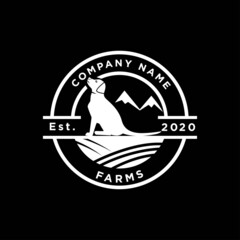 Farm dog logo design element