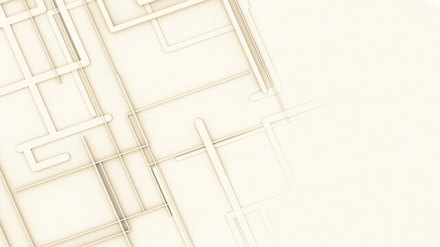 Lines Geometry Background With Copy Space. 3D Clay Render Illustration