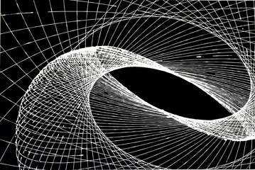 Black and white pendulum geometric painting