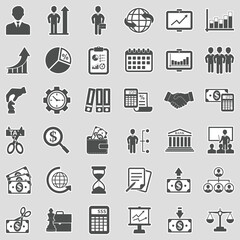 Business Icons. Sticker Design. Vector Illustration.