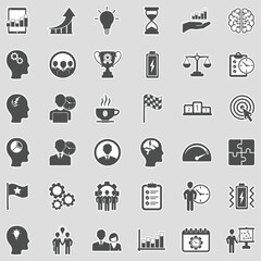 Business Productivity Icons. Sticker Design. Vector Illustration.