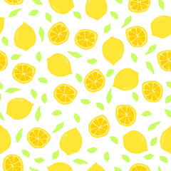lemon and lemon slice pattern design 
