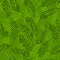 Naklejka na ściany i meble Forest pattern with fern leaves. Vector. Factory, textiles.