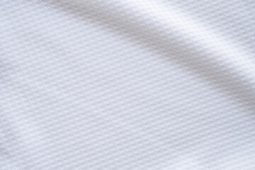 Fototapeta na wymiar White sports clothing fabric football shirt jersey texture abstract background