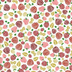 vector pattern design with mixed color small fruits