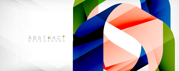 Geometric abstract background - multicolored abstract shapes on white. Vector Illustration For Wallpaper, Banner, Background, Landing Page