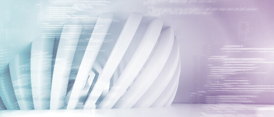 Naklejka premium Modern interior design architecture background with data - 3d rendering